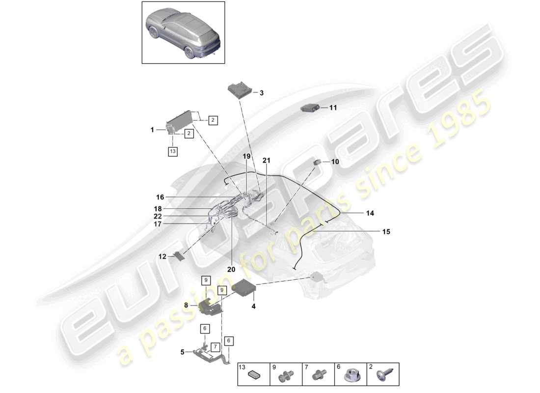 porsche 2023 (cayenne e3 9ya/9yb) pantalla computadora central d >>- 07.07.2019 diagrama de piezas
