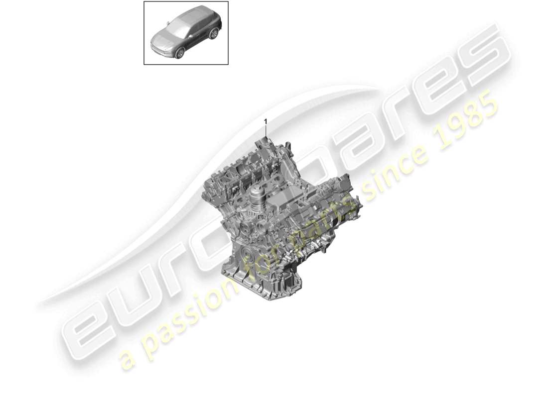 porsche 2023 (cayenne e3 9ya/9yb) motor base no listo para la instalación observe el manual del taller -diagrama de piezas de accionamiento