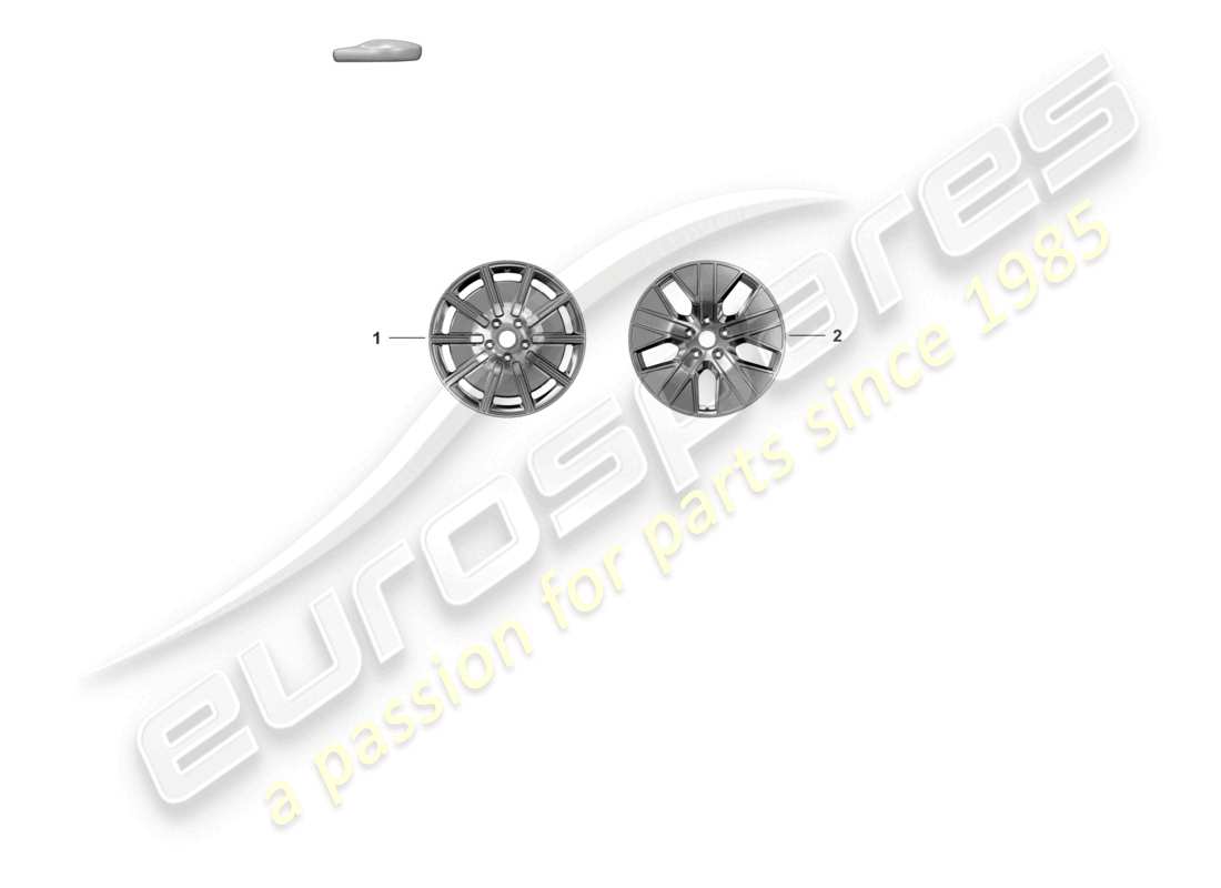 porsche 2021 (taycan 9j1-1) diagrama de piezas de la rueda de aleación 20