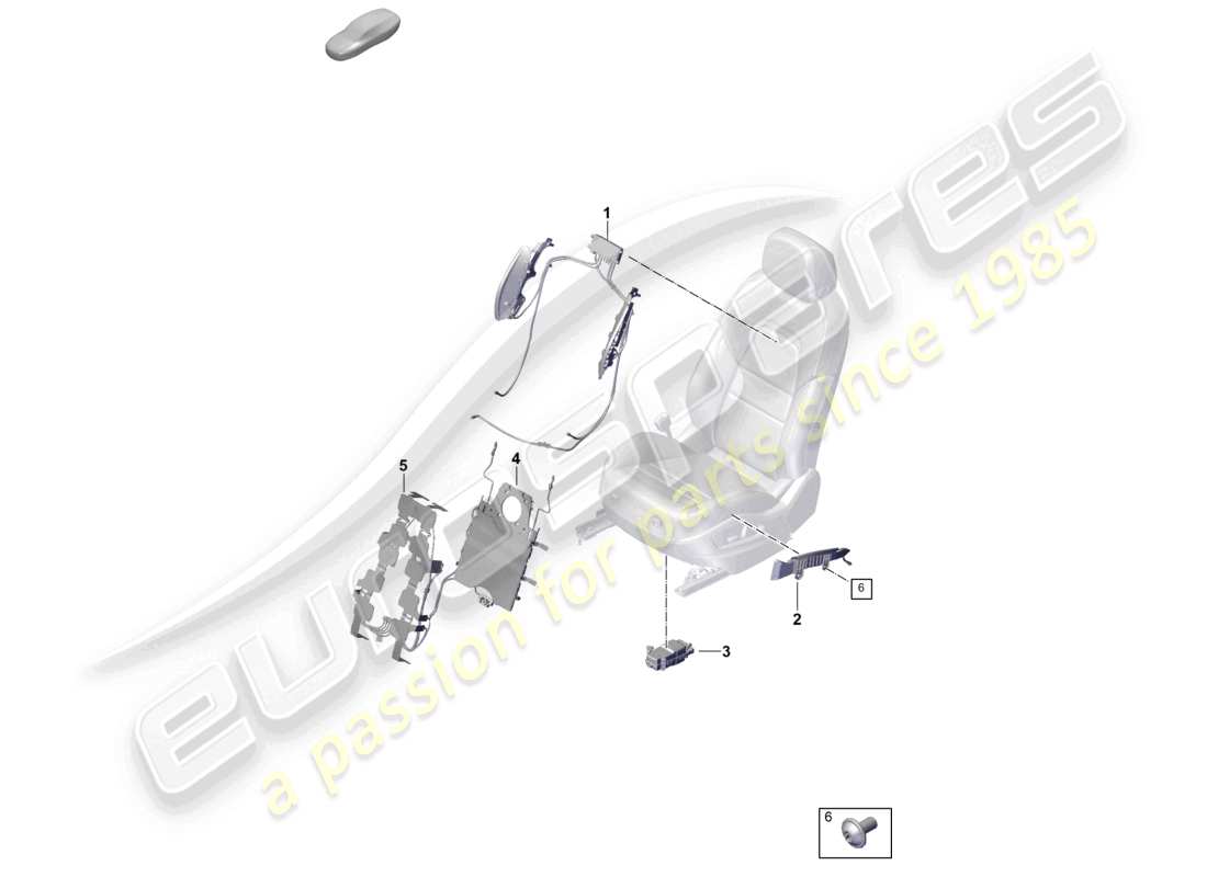 porsche 2023 (cayenne e3 9ya/9yb) componentes neumáticos para asiento asiento confort asiento deportivo diagrama de piezas