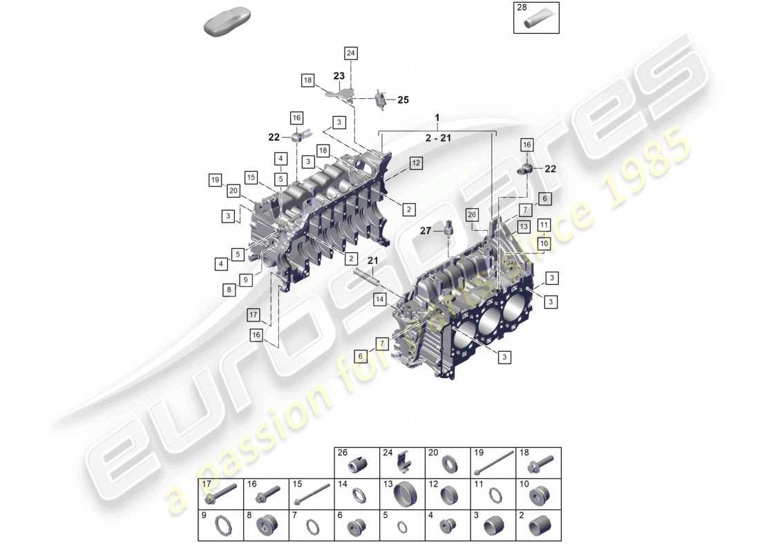 porsche 2021 (718 cayman gt4) carter del carter diagrama de piezas