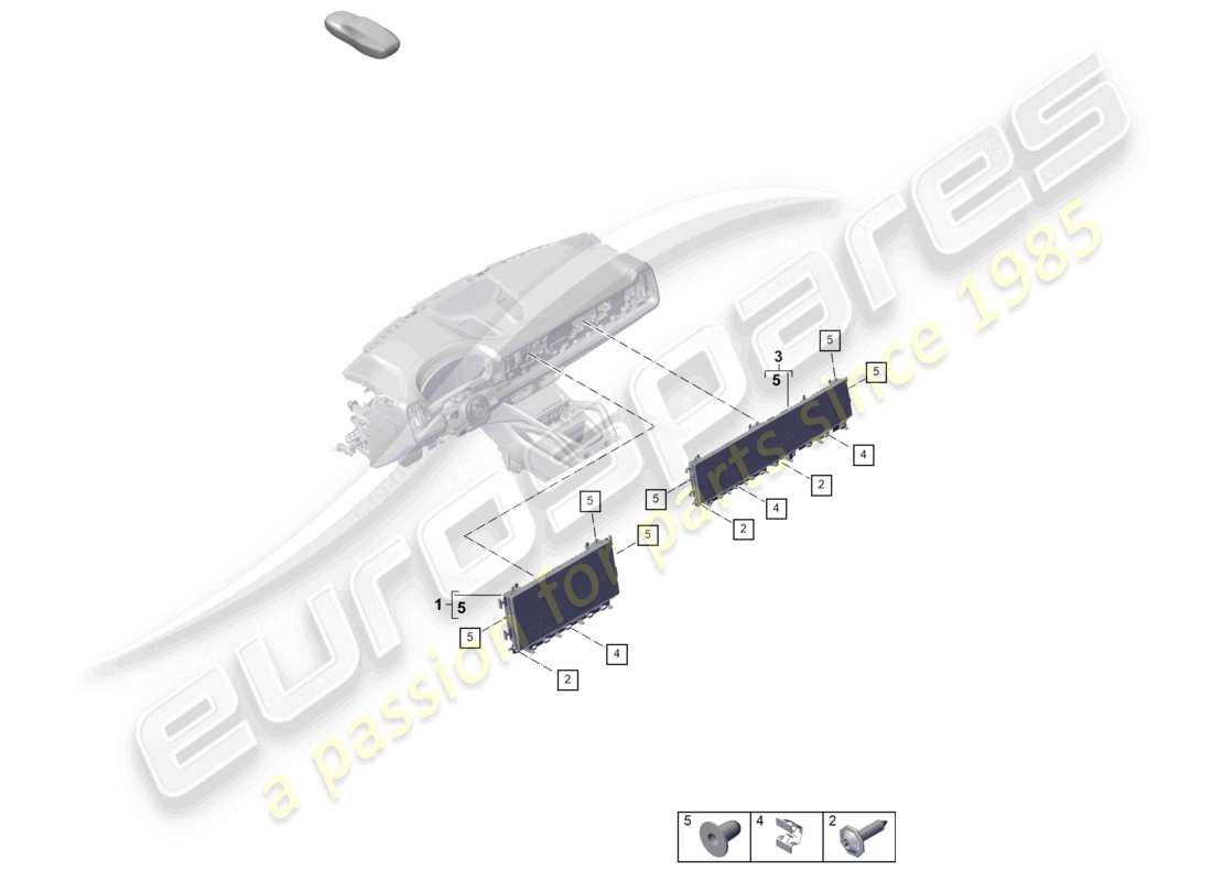 porsche 2025 (cayenne e3 pa) pantalla diagrama de piezas