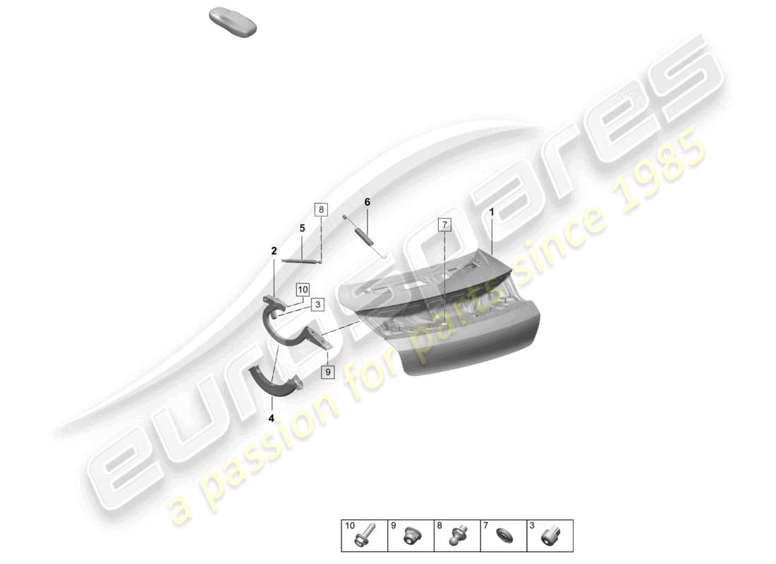 porsche 2026 (taycan 9j1-2) rear lid diagrama de piezas