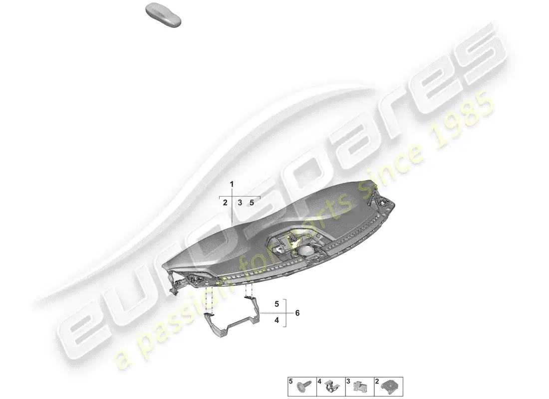 porsche 2019 (992-1) moldura del panel de instrumentos diagrama de piezas