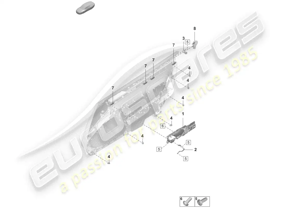 porsche 2019 (992-1) panel de la puerta diagrama de piezas