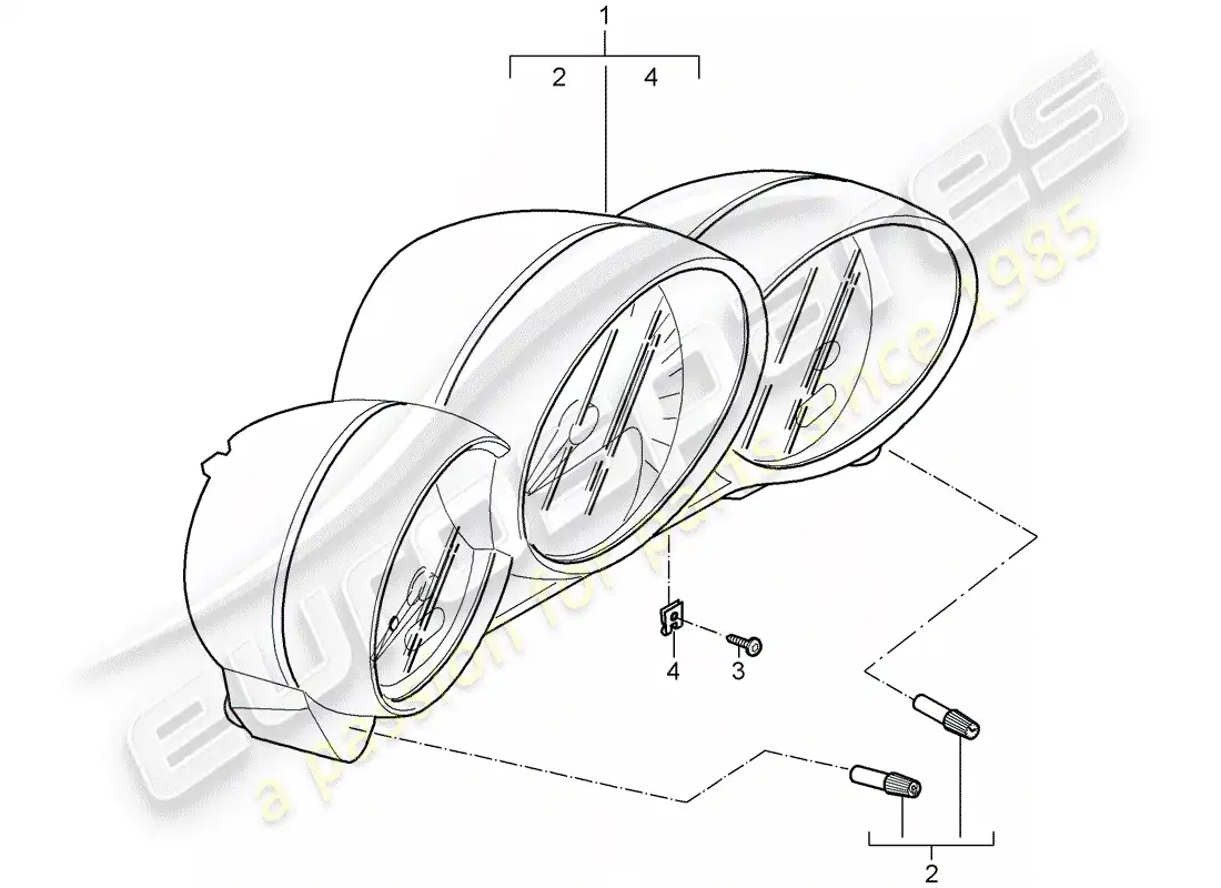 porsche 2008 (987 cayman) instruments diagrama de piezas