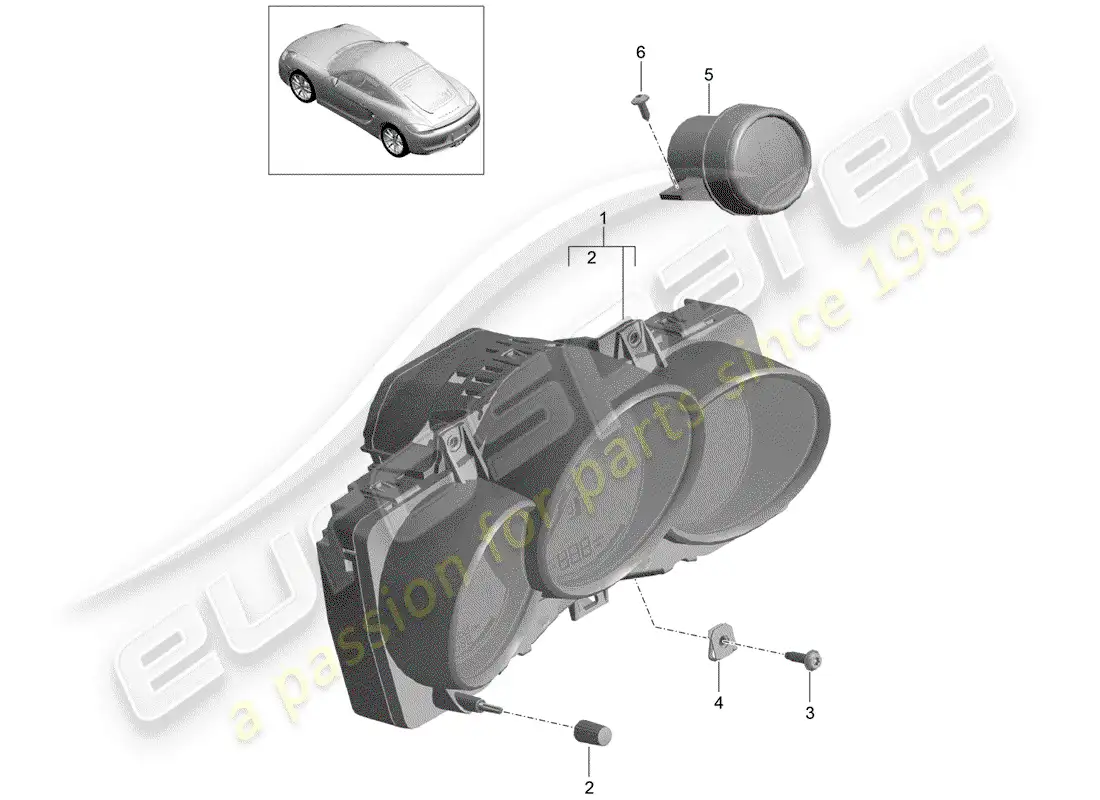 porsche 2015 (981 cayman) instruments diagrama de piezas