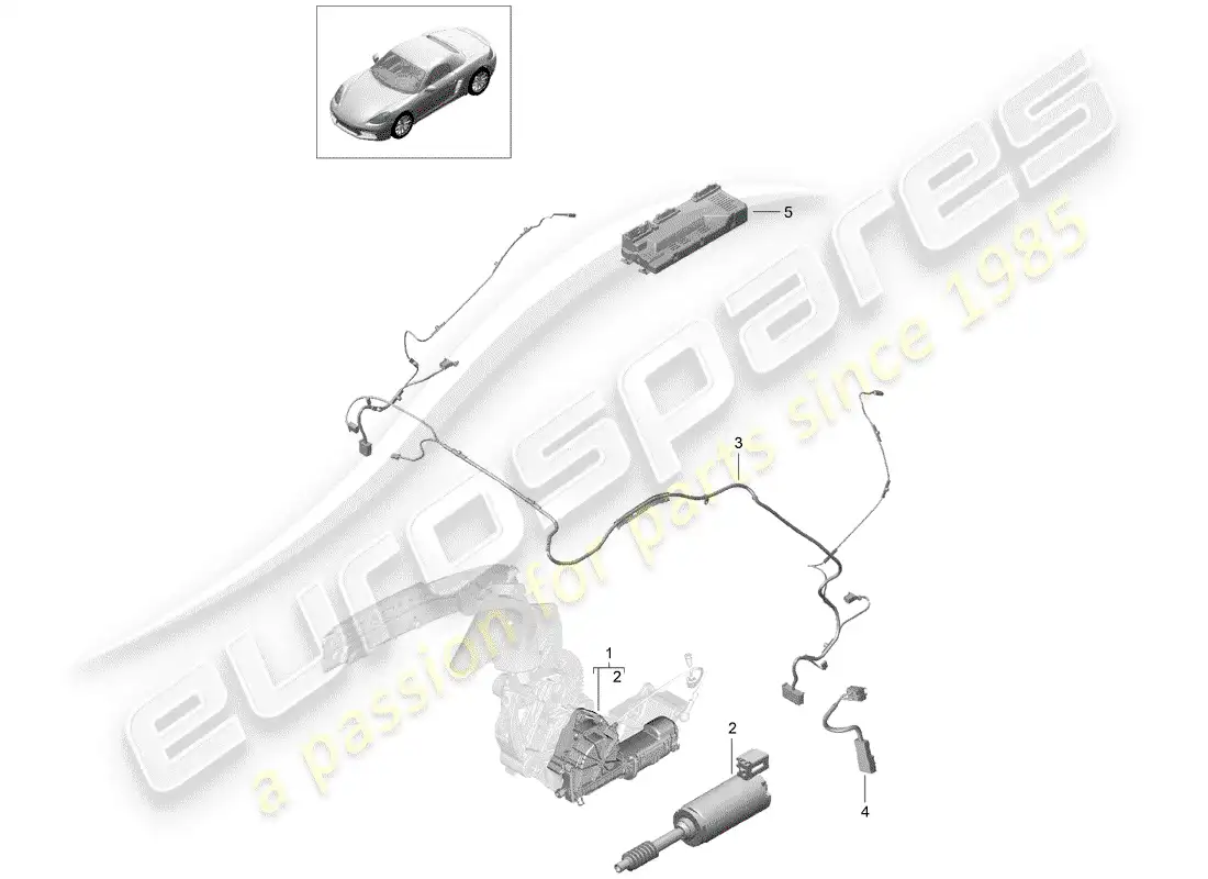porsche 2017 (718 boxster) caja de almacenaje superior diagrama de piezas