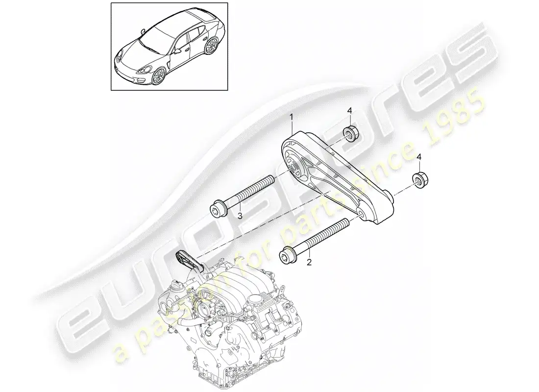 porsche 2016 (panamera 970) suspensión del motor diagrama de piezas
