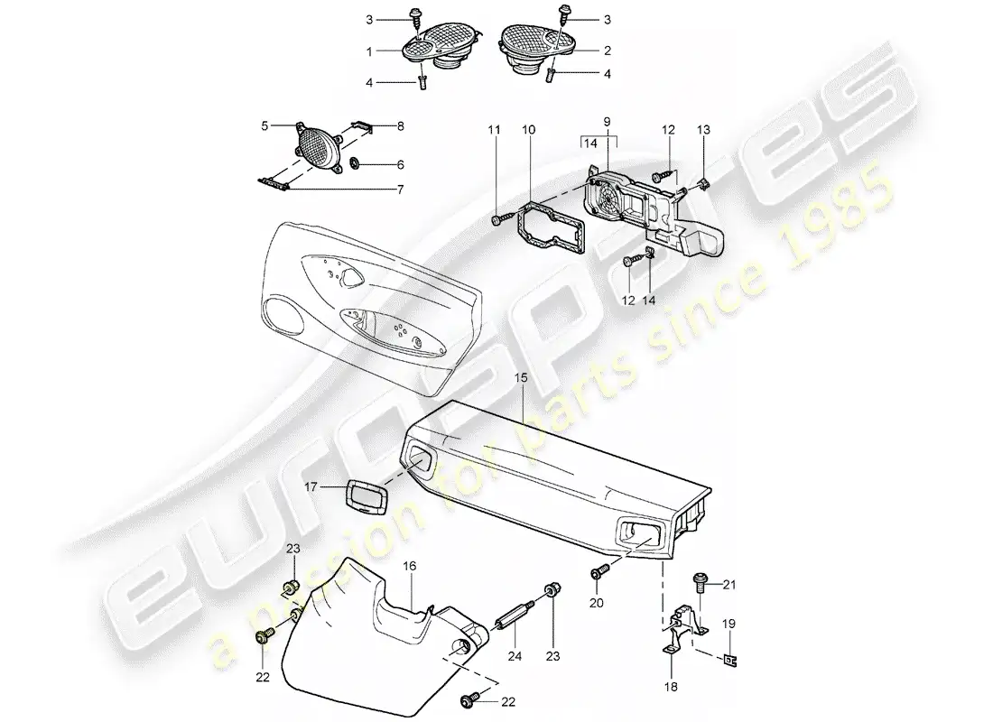 porsche 2001 (996 turbo / gt2) altavoz - d - mj 2002>> diagrama de piezas