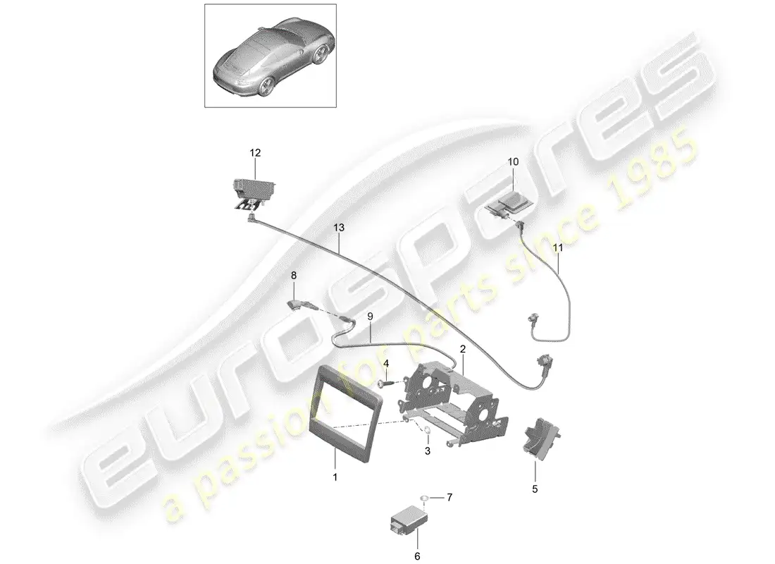 porsche 2012 (991-1) preparación diagrama de piezas