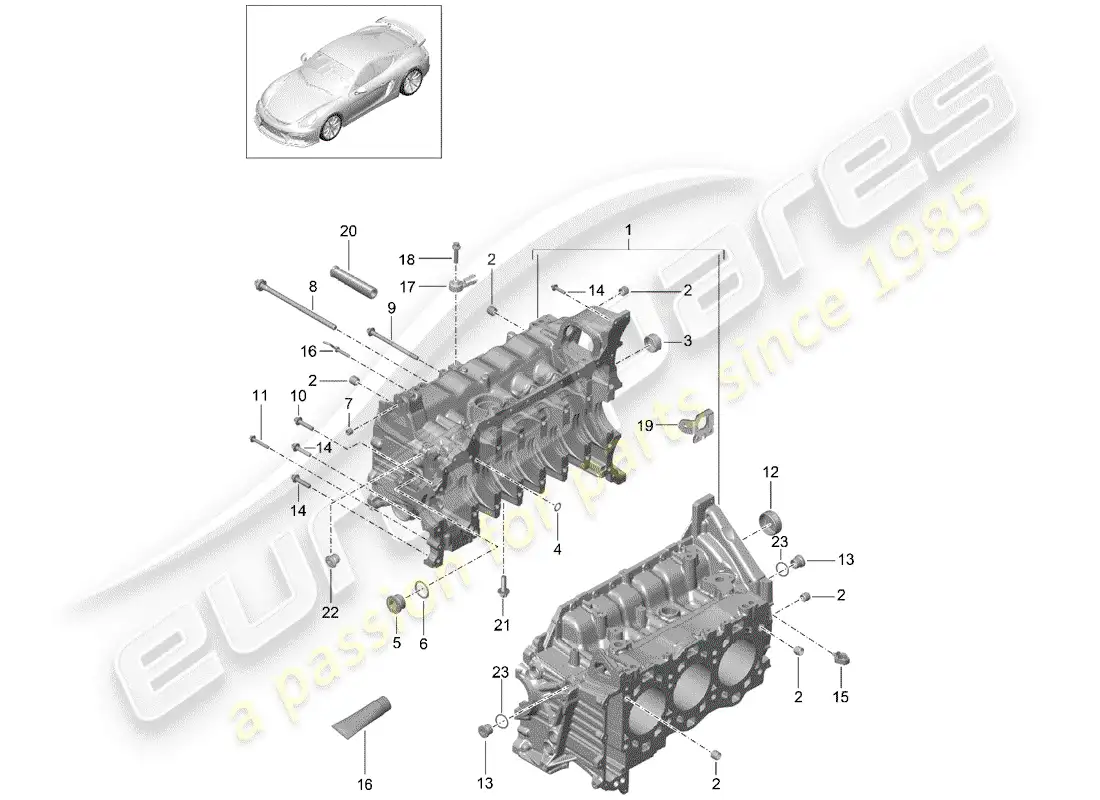 porsche 2016 (981 cayman gt4) diagrama de piezas del carter