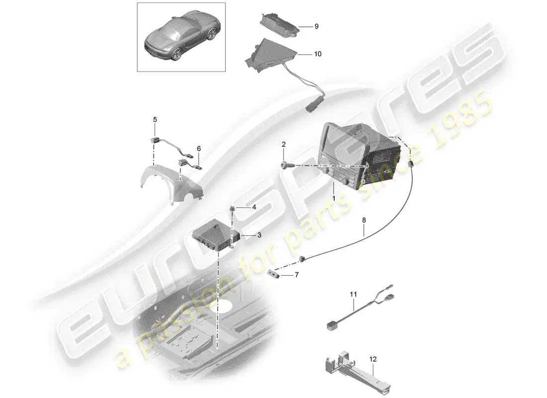 porsche 2016 (981 boxster) unidad operativa diagrama de piezas