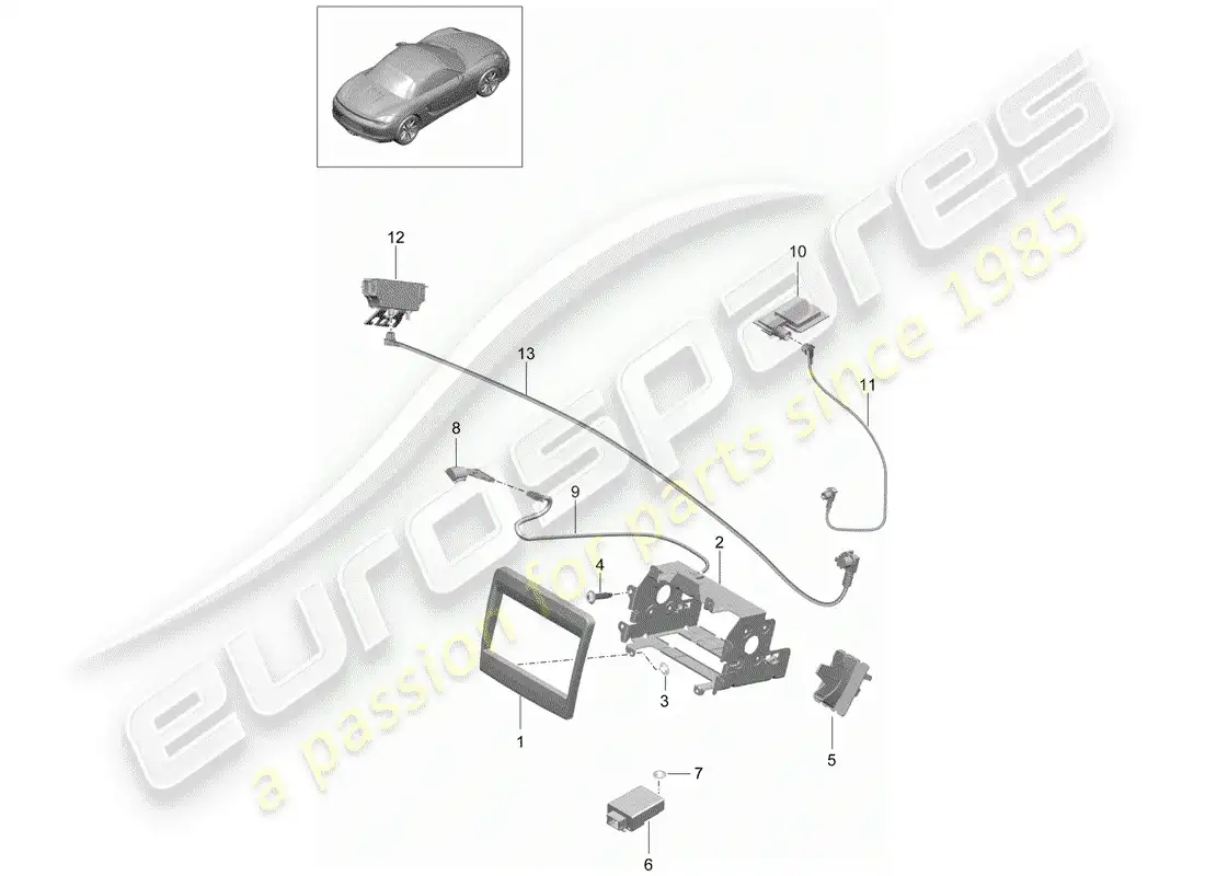 porsche 2016 (981 boxster) preparación diagrama de piezas