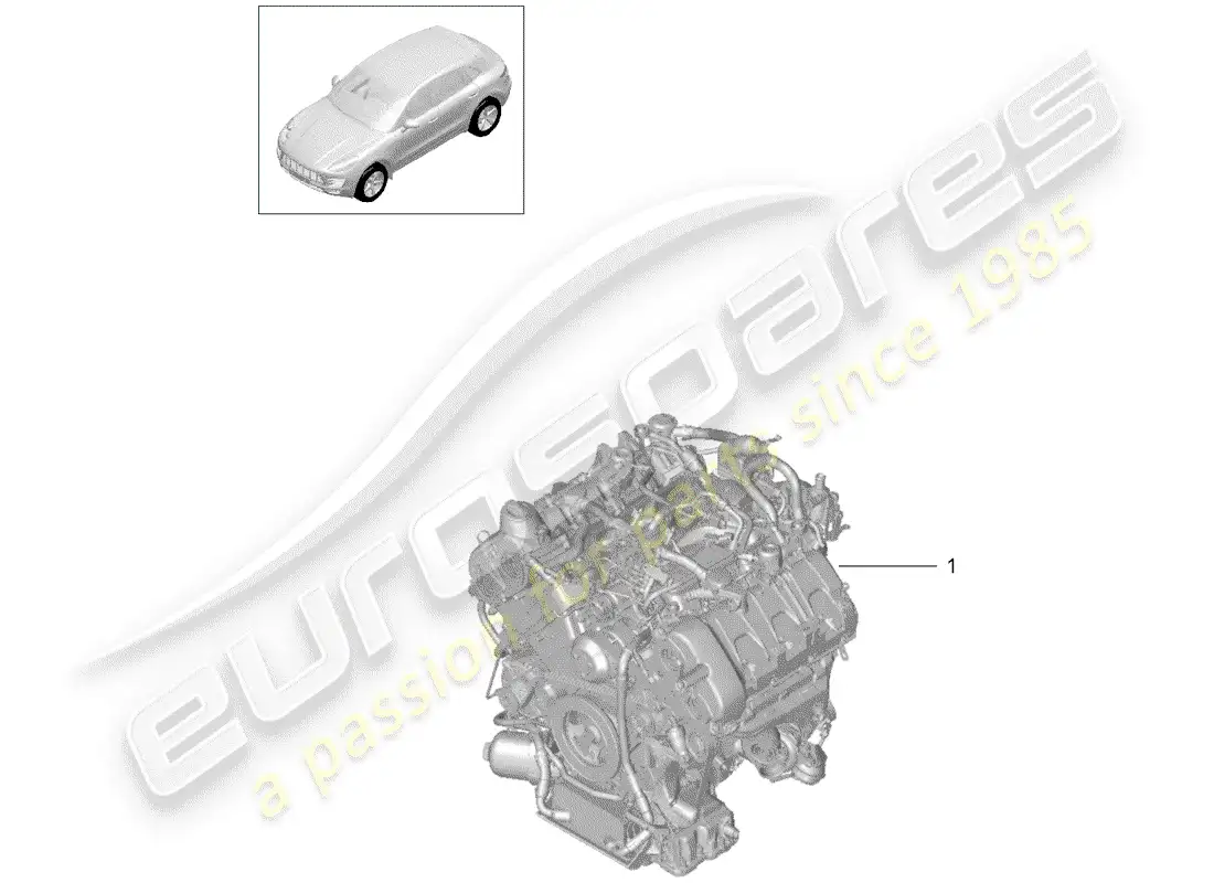 porsche 2017 (macan) motor de repuesto diagrama de piezas