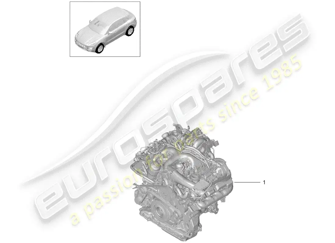 porsche 2017 (macan) motor de repuesto diagrama de piezas