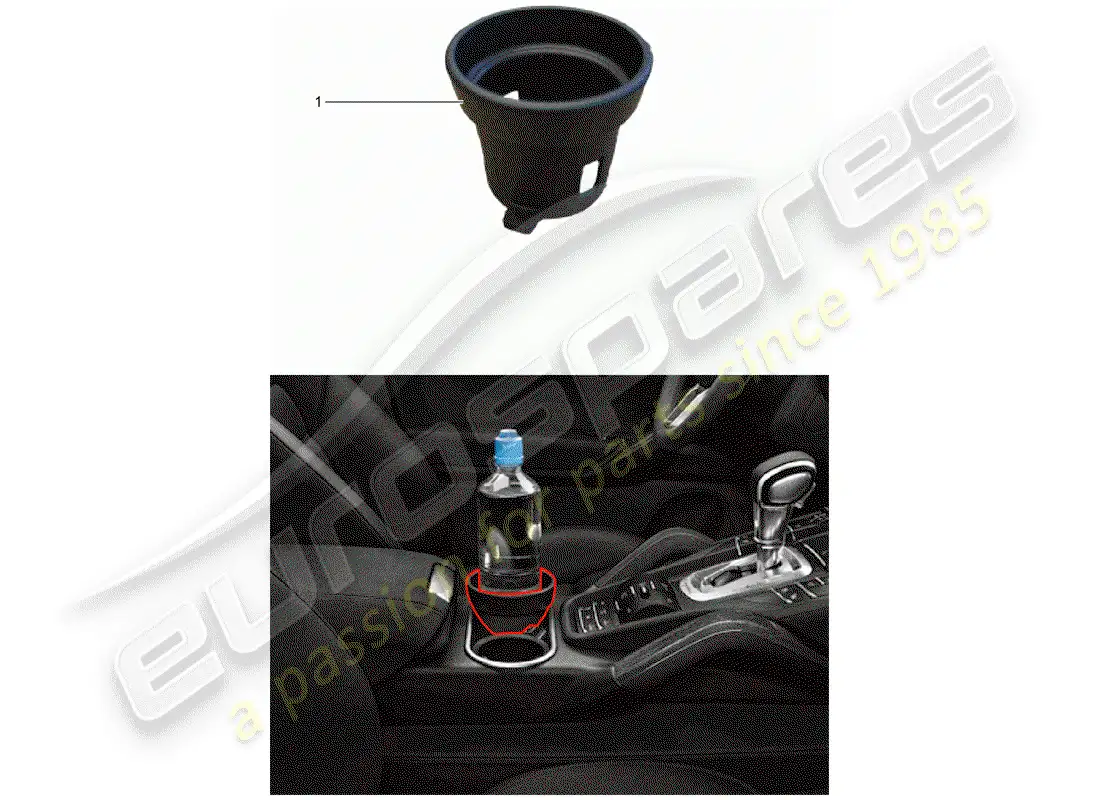 porsche 2016 (tequipment cayenne) posavasos diagrama de piezas