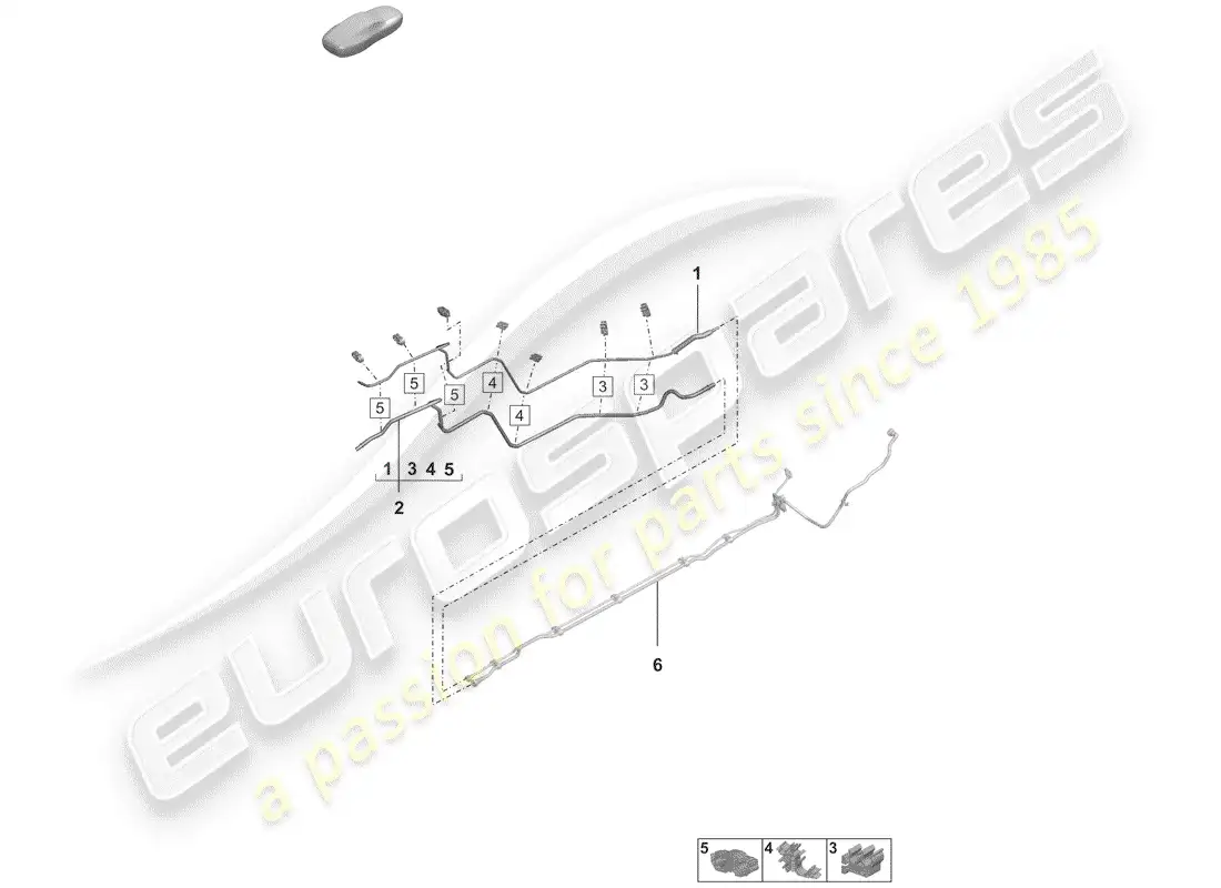 porsche 2019 (992-1) línea de combustible diagrama de piezas