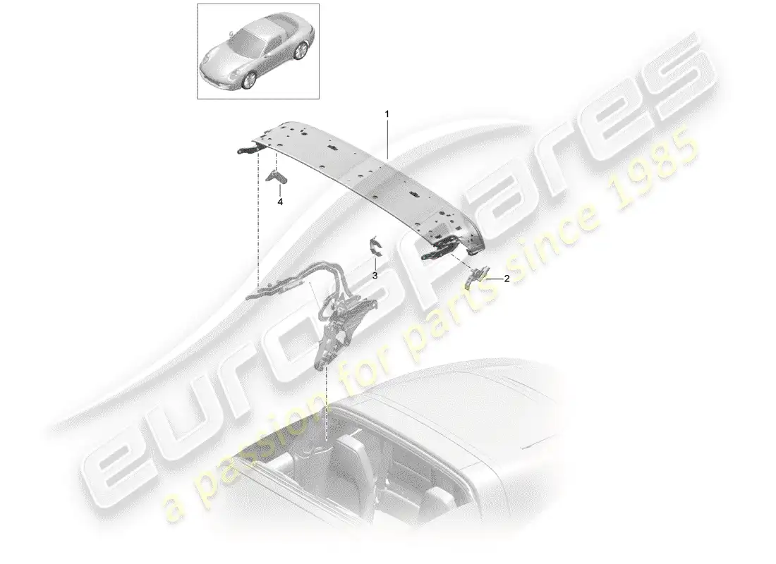 porsche 2012 (991-1) marco superior diagrama de piezas