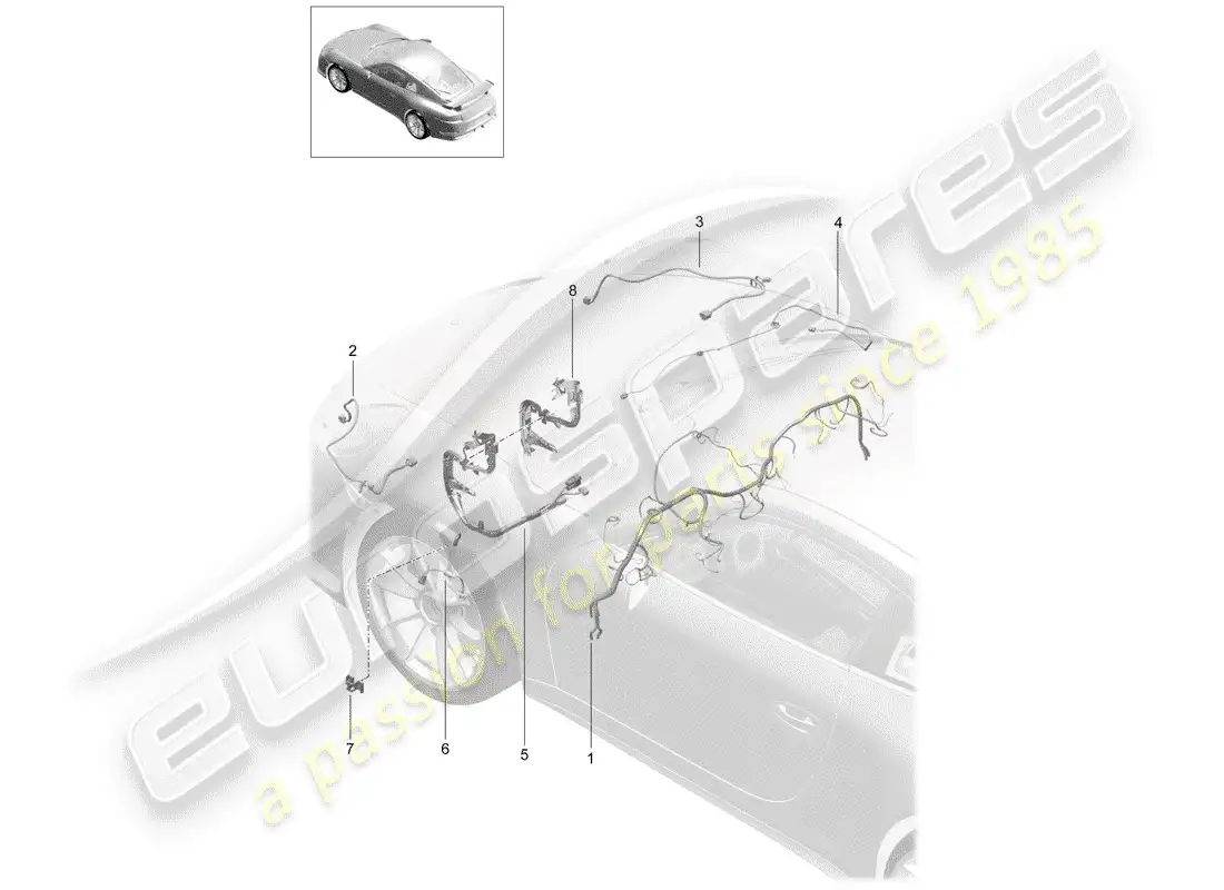 porsche 2018 (991-2 r/gt3/rs) aprovechar diagrama de piezas
