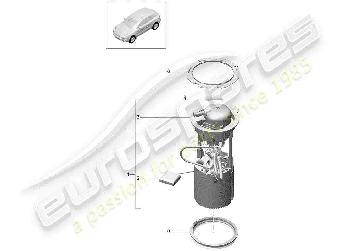 porsche 2017 (macan) bomba de combustible diagrama de piezas
