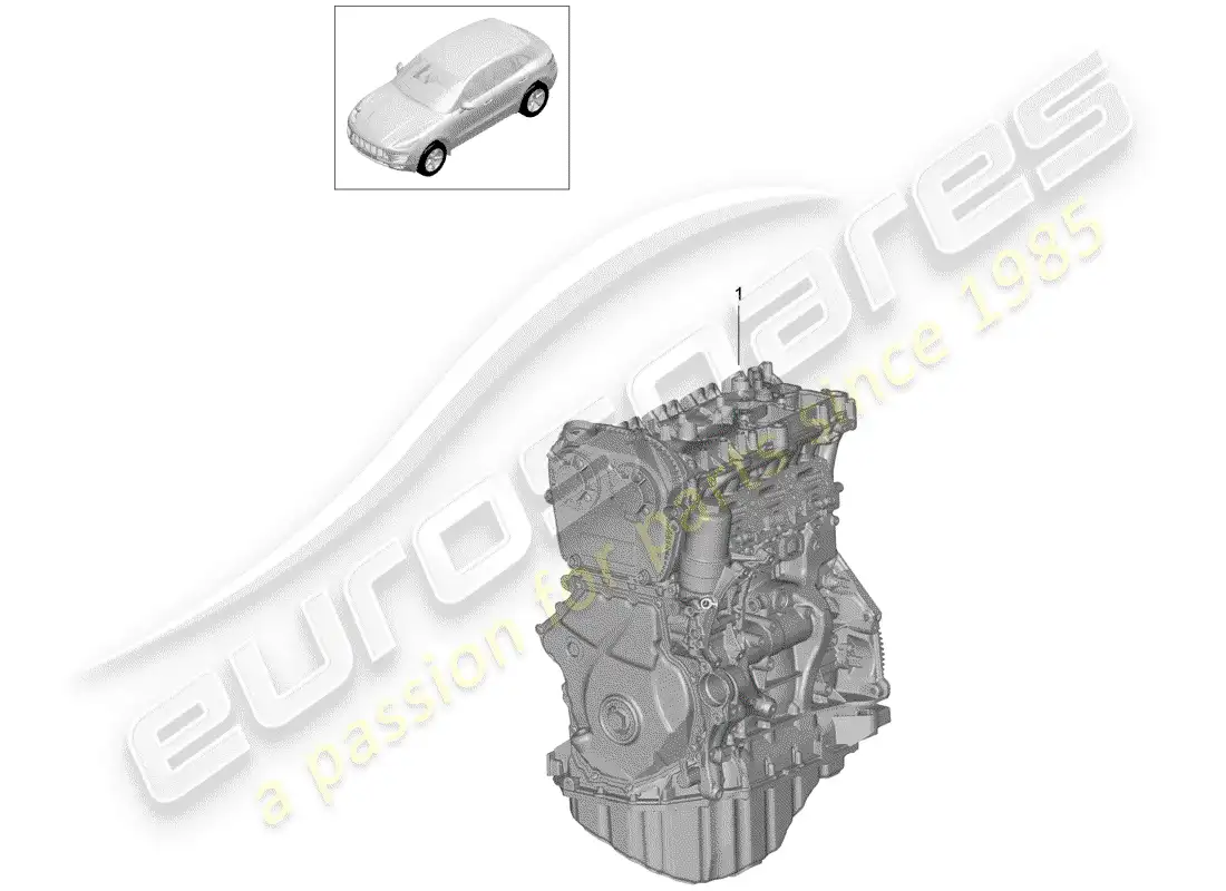 porsche 2014 (macan) bloque largo diagrama de piezas