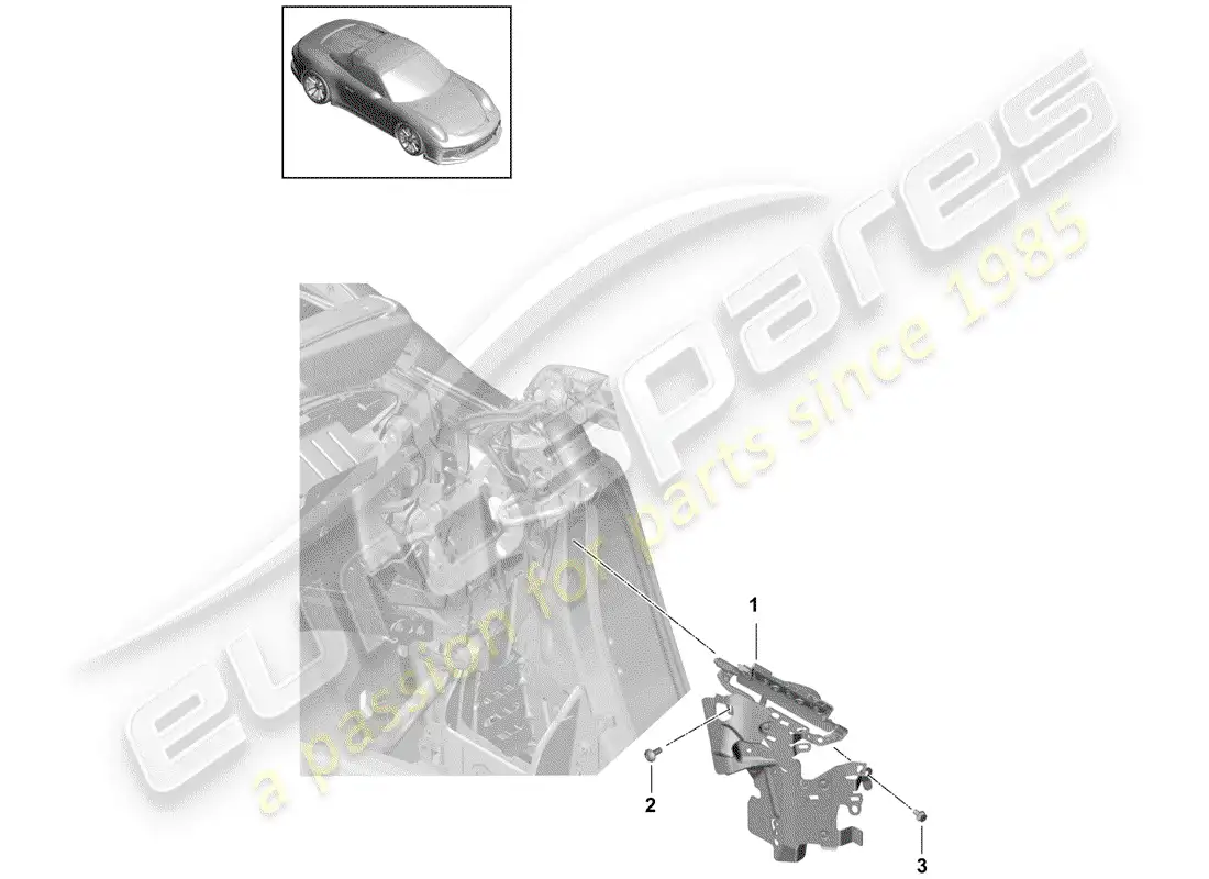 porsche 2015 (991-1 r/gt3/rs) solapa diagrama de piezas
