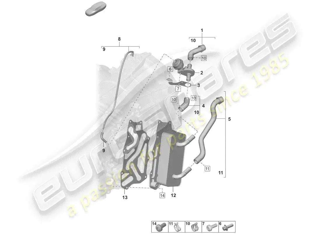 porsche 2019 (992-1) 8-speed caja de cambios de doble embrague diagrama de piezas