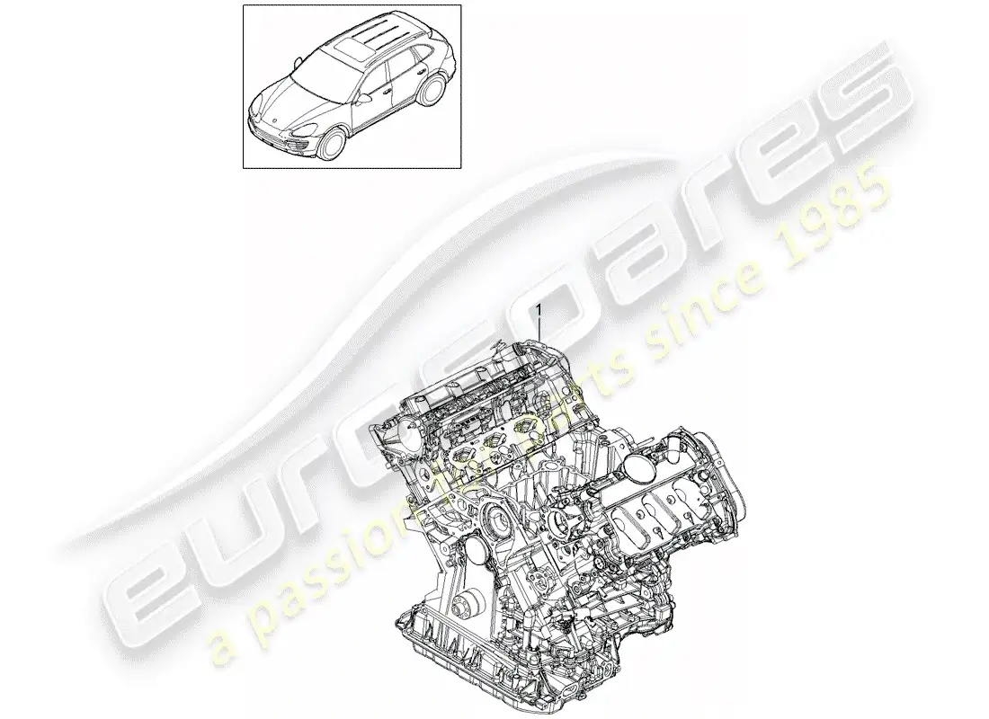 porsche 2013 (cayenne e2 92a) bloque largo diagrama de piezas