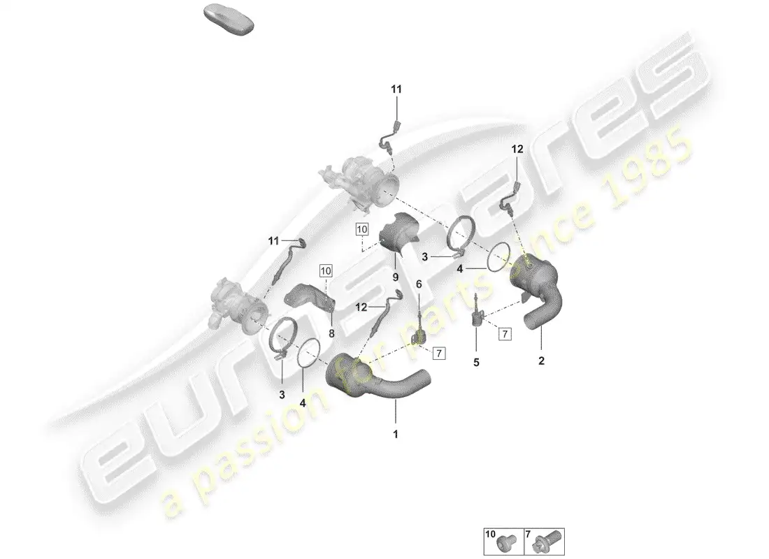 porsche 2019 (992-1) catalizador diagrama de piezas