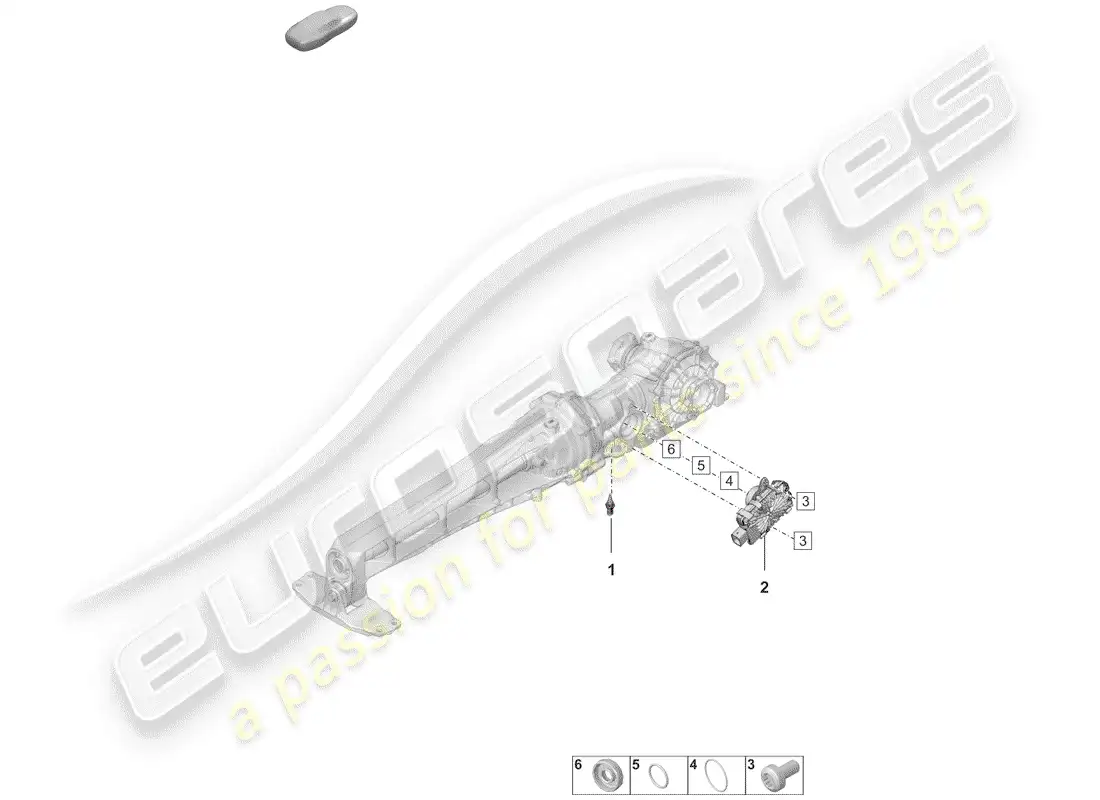 porsche 2019 (992-1) diferencial del eje delantero diagrama de piezas