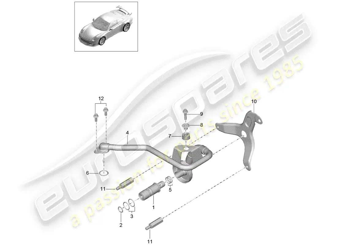 porsche 2016 (991-1 r/gt3/rs) cigüeñal diagrama de piezas