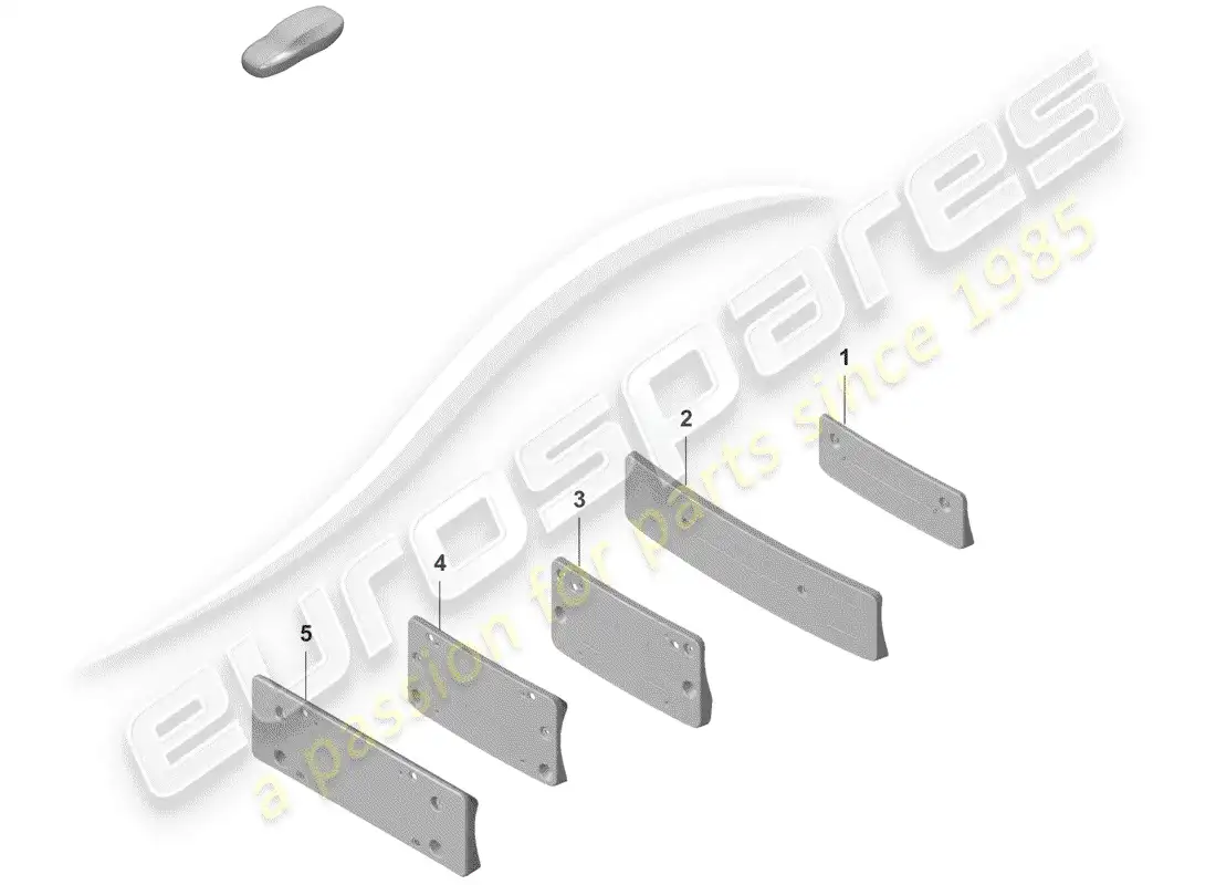 porsche 2020 (992-1) soporte de matrícula diagrama de piezas