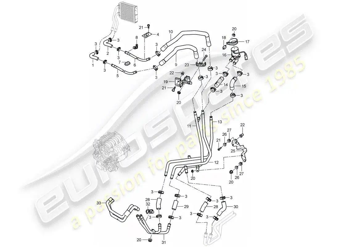 porsche 2008 (cayenne e1 9pa) calentador diagrama de piezas