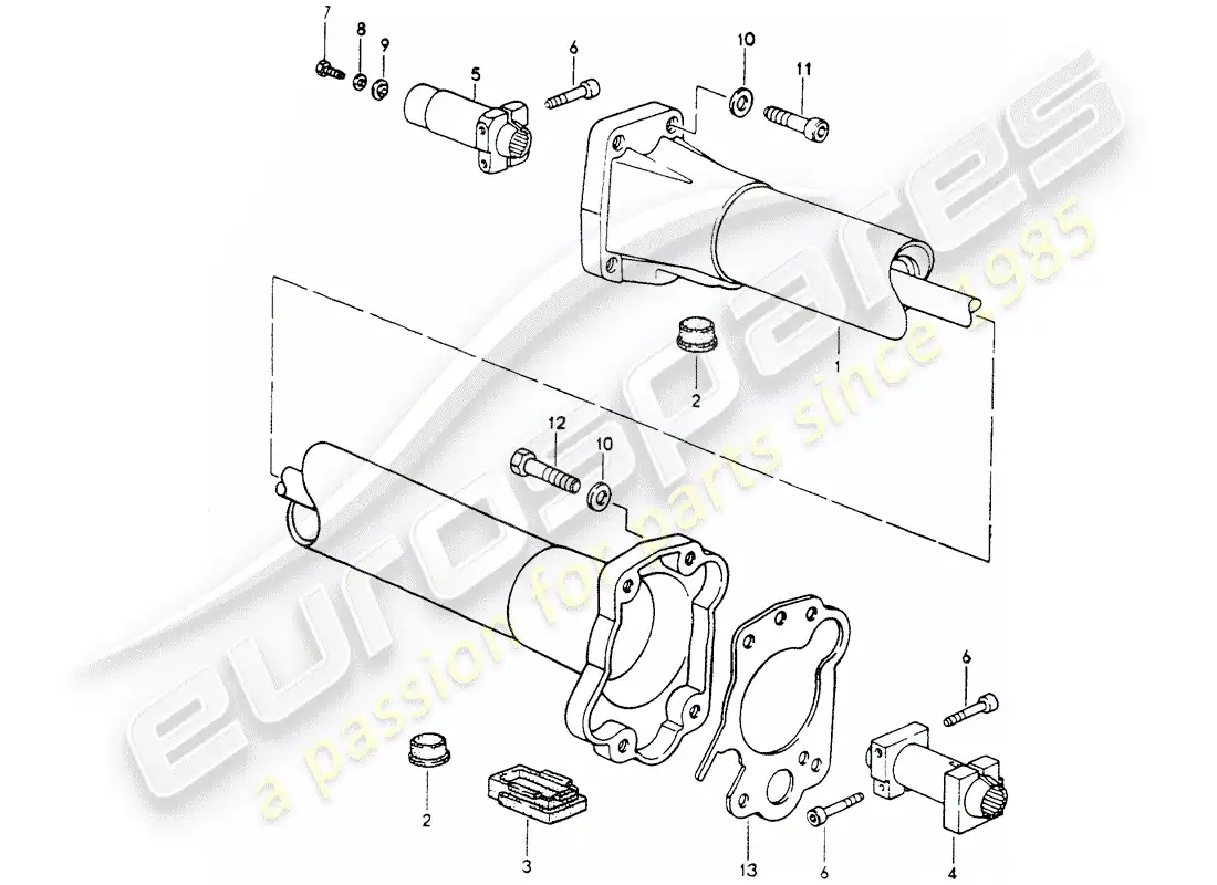 porsche 1992 (964) tubo central diagrama de piezas
