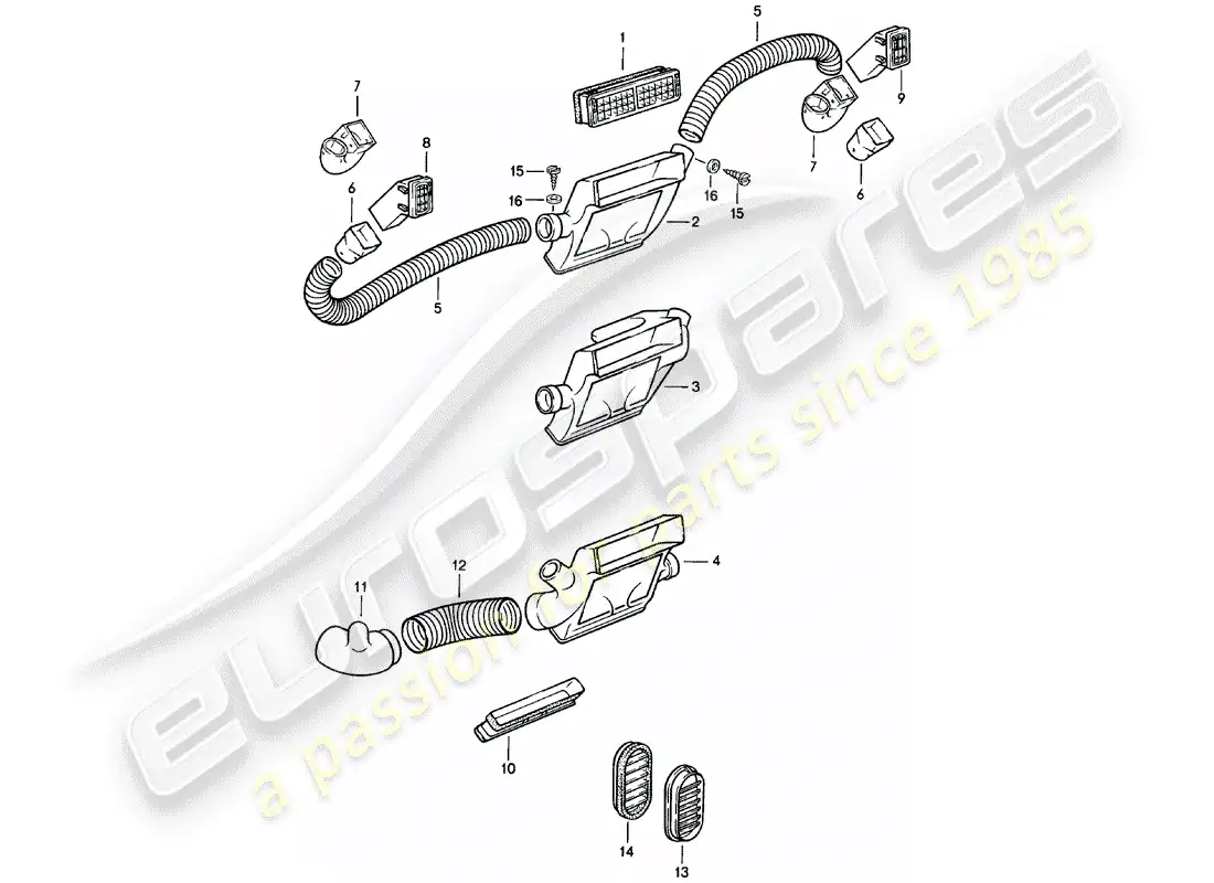 porsche 1980 (924) embellecedor - ventilación de aire - manguera de aire - f 92-cn402 198>> - f 93-cn100 306>> diagrama de piezas