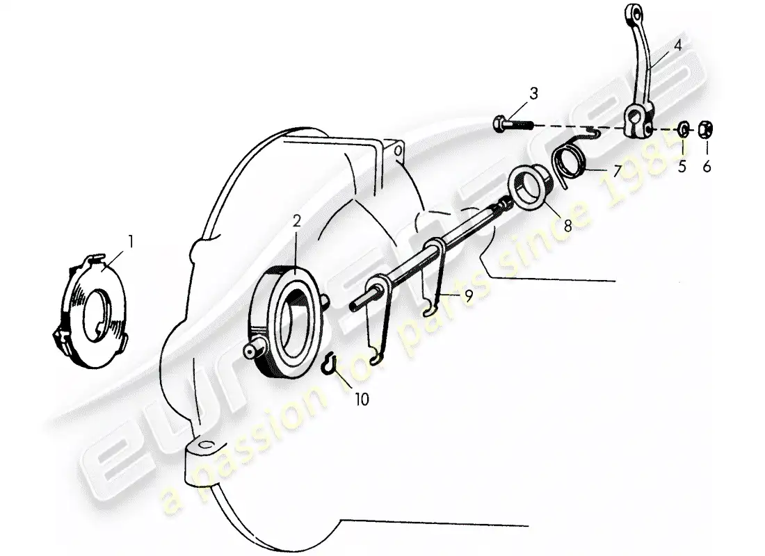 porsche 1958 (356/356a) liberación del embrague - para - caja de transmisión - dividida diagrama de piezas