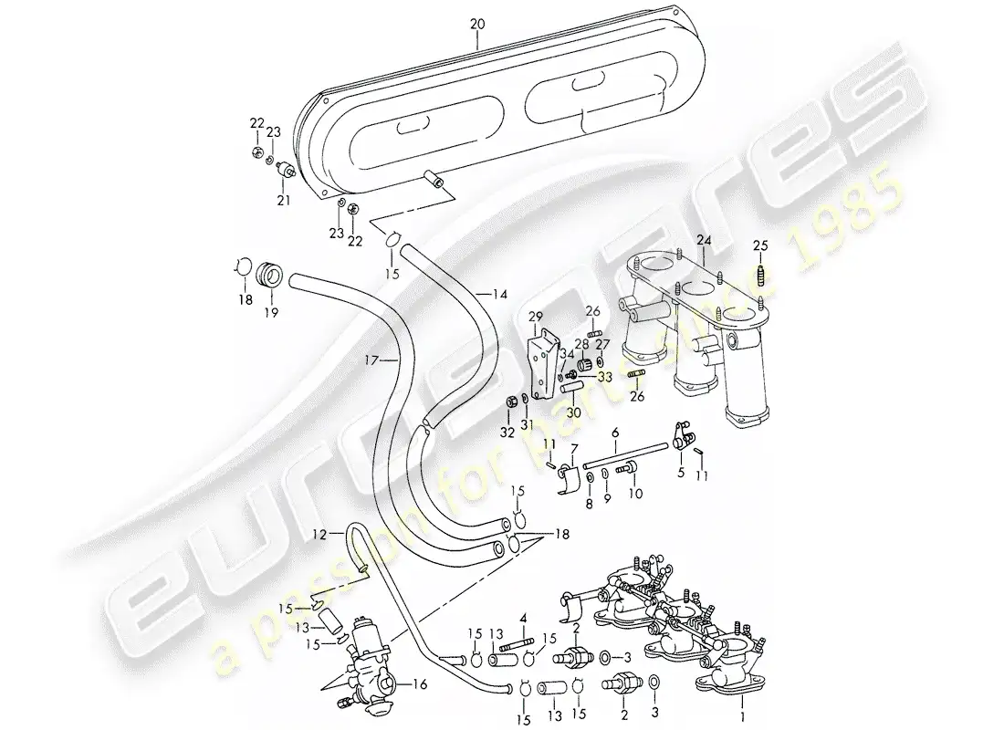 porsche 1969 (911/912) sistema de vacío - para - liberación del embrague - sistema de inyección - para - sportomatic - d - mj 1969>> diagrama de piezas