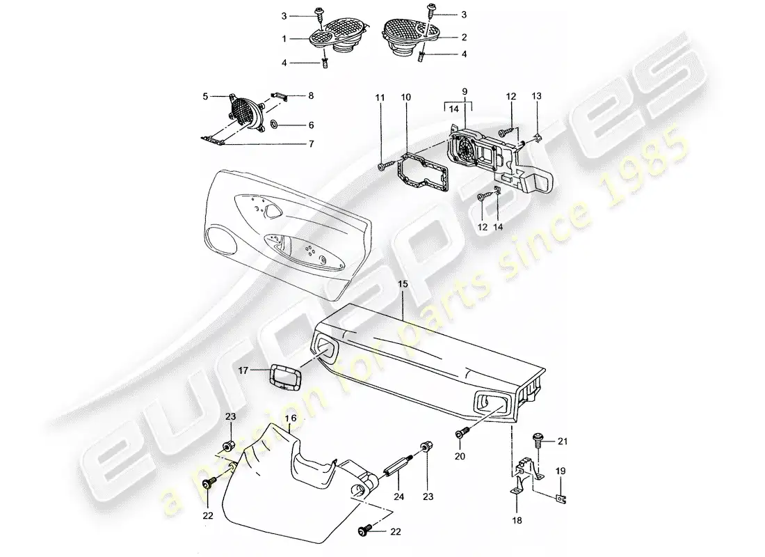 porsche 2001 (996) altavoz - d - mj 2002>> diagrama de piezas