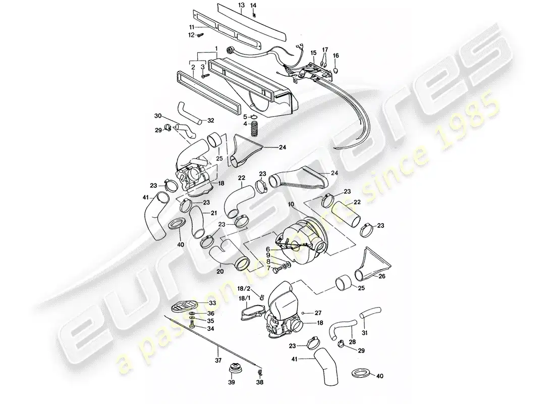 porsche 1977 (911 turbo) ventilación - sistema de calefacción 2 - d - mj 1977>> diagrama de piezas