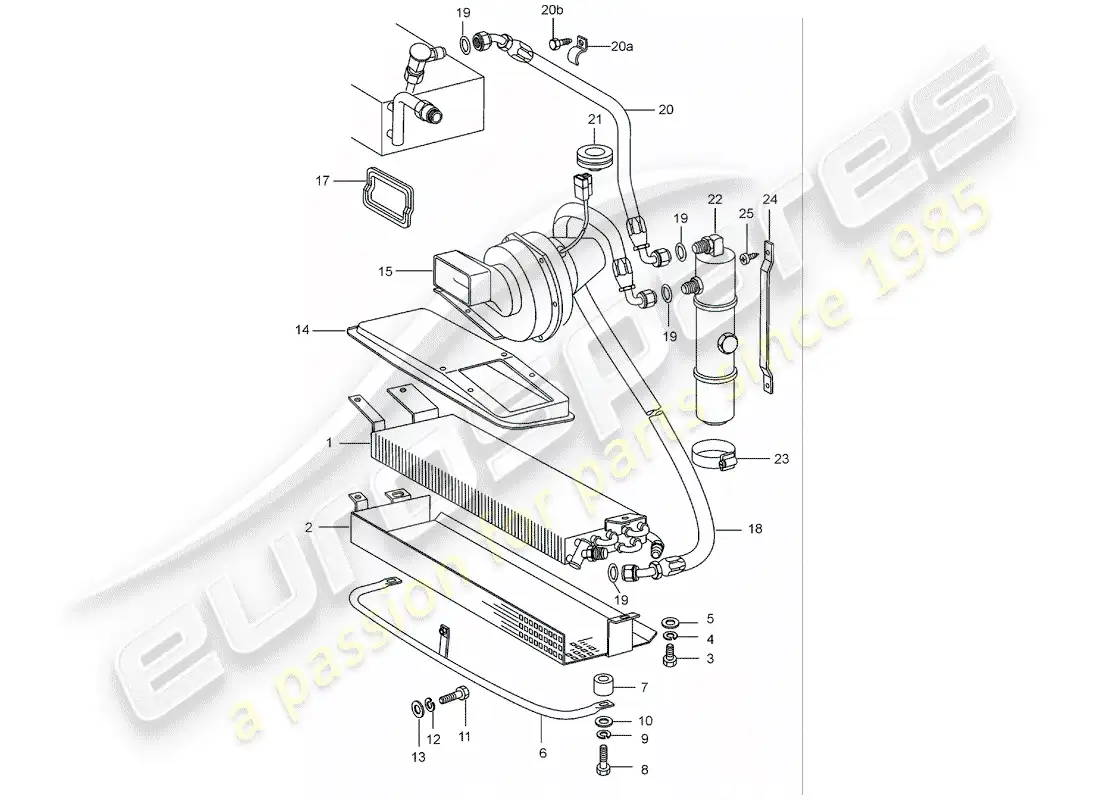 porsche 1988 (911) condensador - líneas - accesorios y otros diagrama de piezas