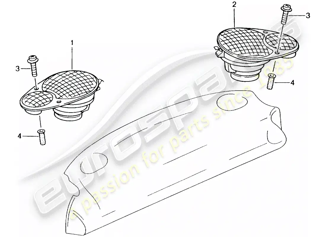 porsche 2004 (996 gt3) altoparlante diagrama de piezas