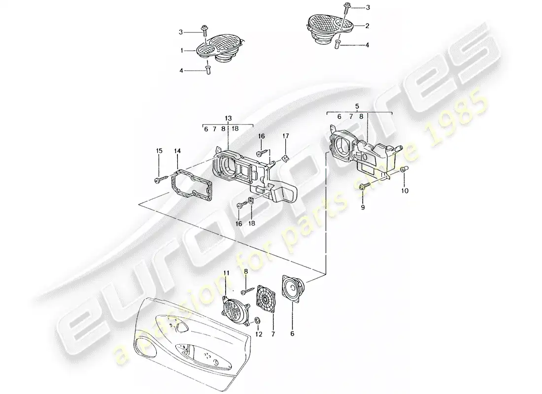 porsche 2001 (996) altavoz - altavoz - m 680/mj.02- - ver principal y subgrupo: - 9/11/06 diagrama de piezas