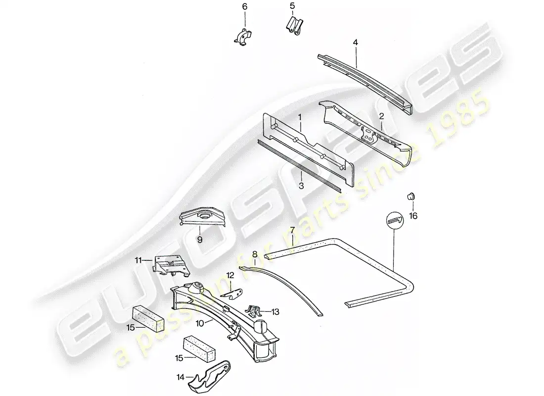 porsche 1976 (911) marco diagrama de piezas