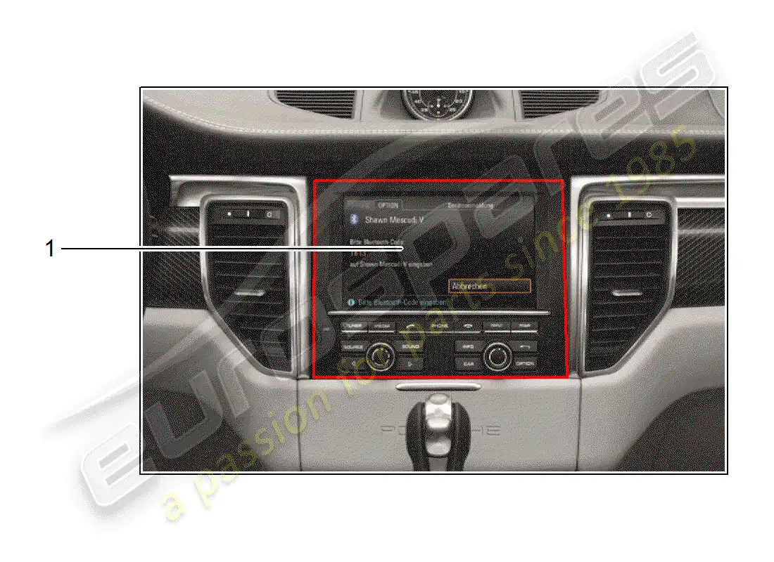 porsche 2016 (tequipment macan) teléfono móvil diagrama de piezas