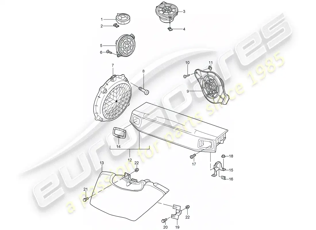 porsche 2010 (997-2) altoparlante diagrama de piezas