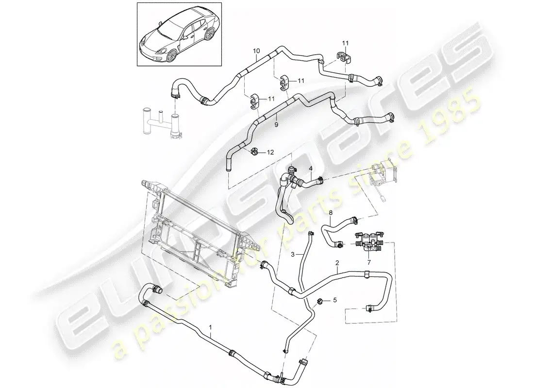 porsche 2012 (panamera 970) diagrama de piezas híbrido