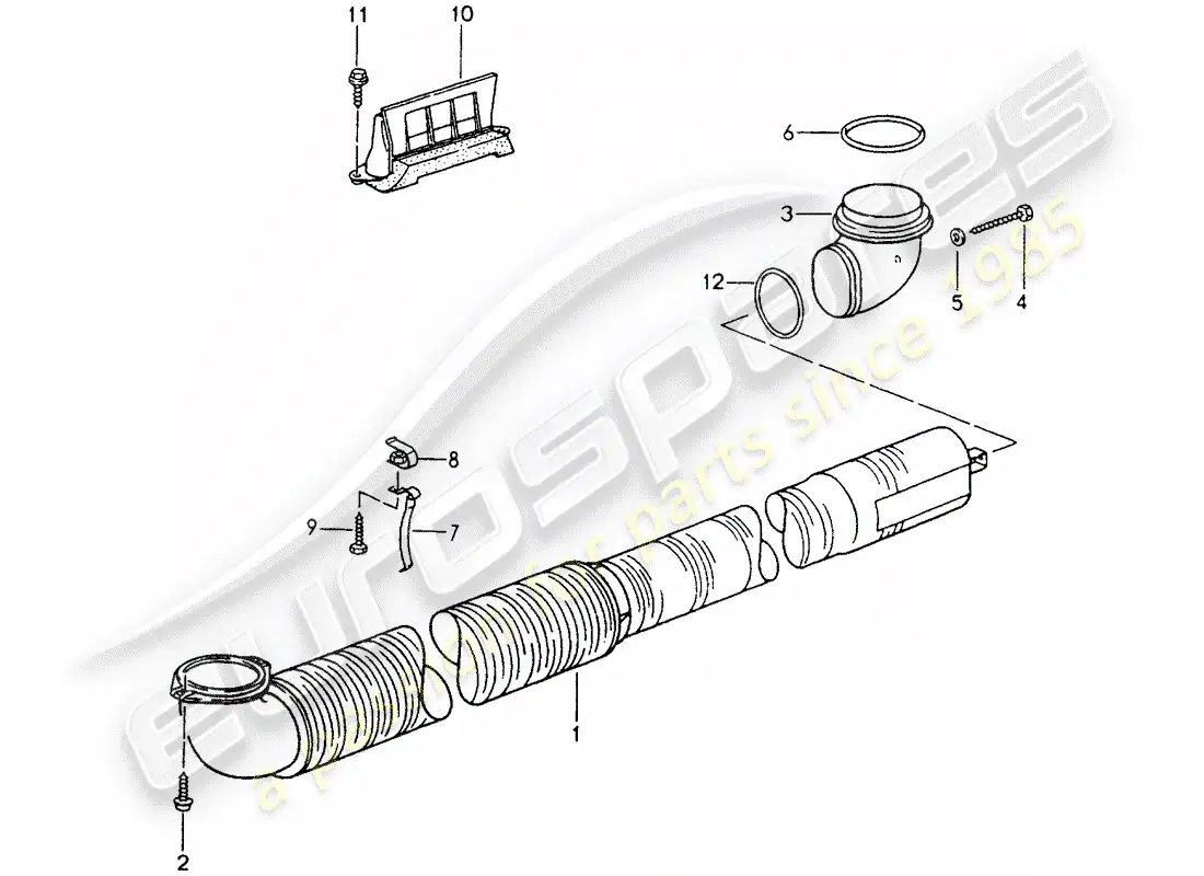 porsche 1994 (964) ventilación - sistema de calefacción 2 diagrama de piezas