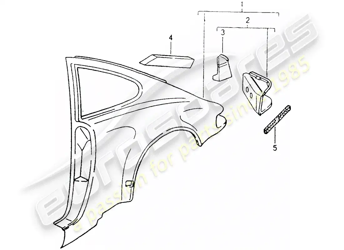 porsche 1990 (964) paneles exteriores diagrama de piezas