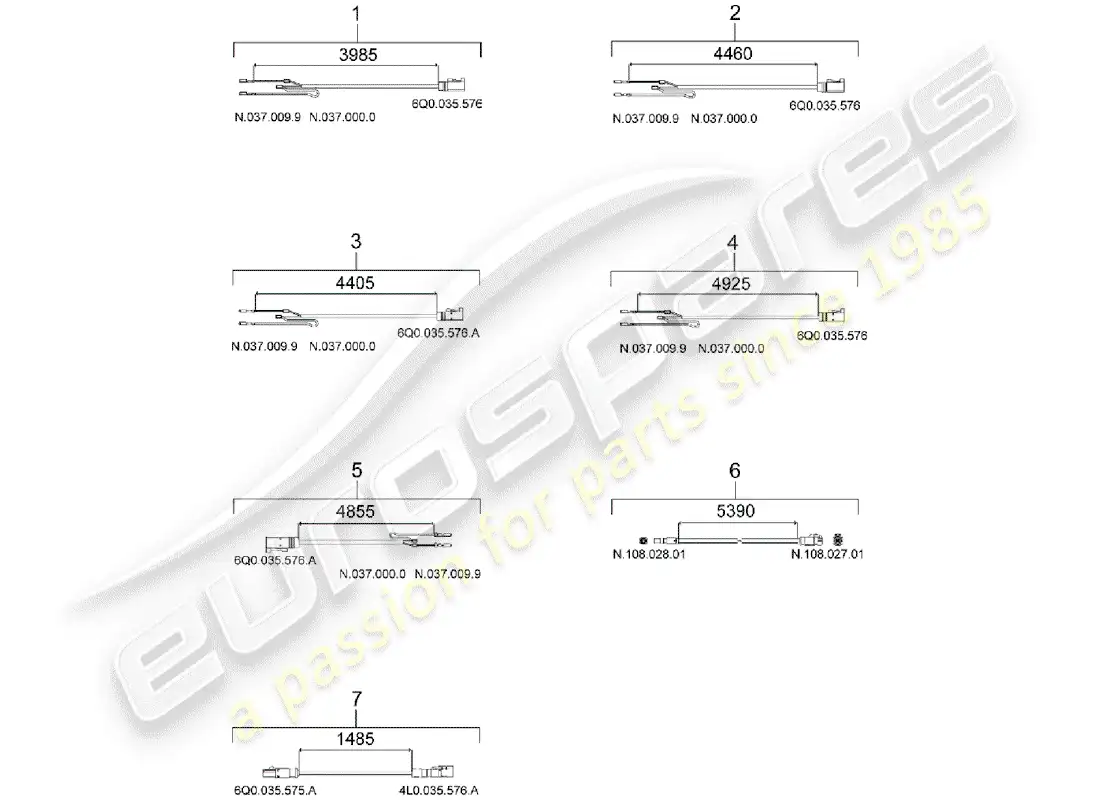porsche 2019 (macan) línea de conexión diagrama de piezas